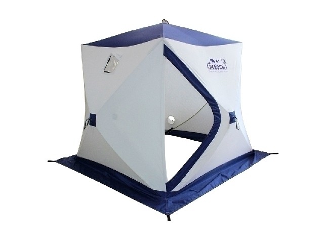 Палатка зимняя КУБ 3-х местная Следопыт 1,8 м Х 1,8 м Oxford 210D PU 1000 цвет бело-синий